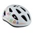 Weißer Fahrradhelm mit Eulenmotiv