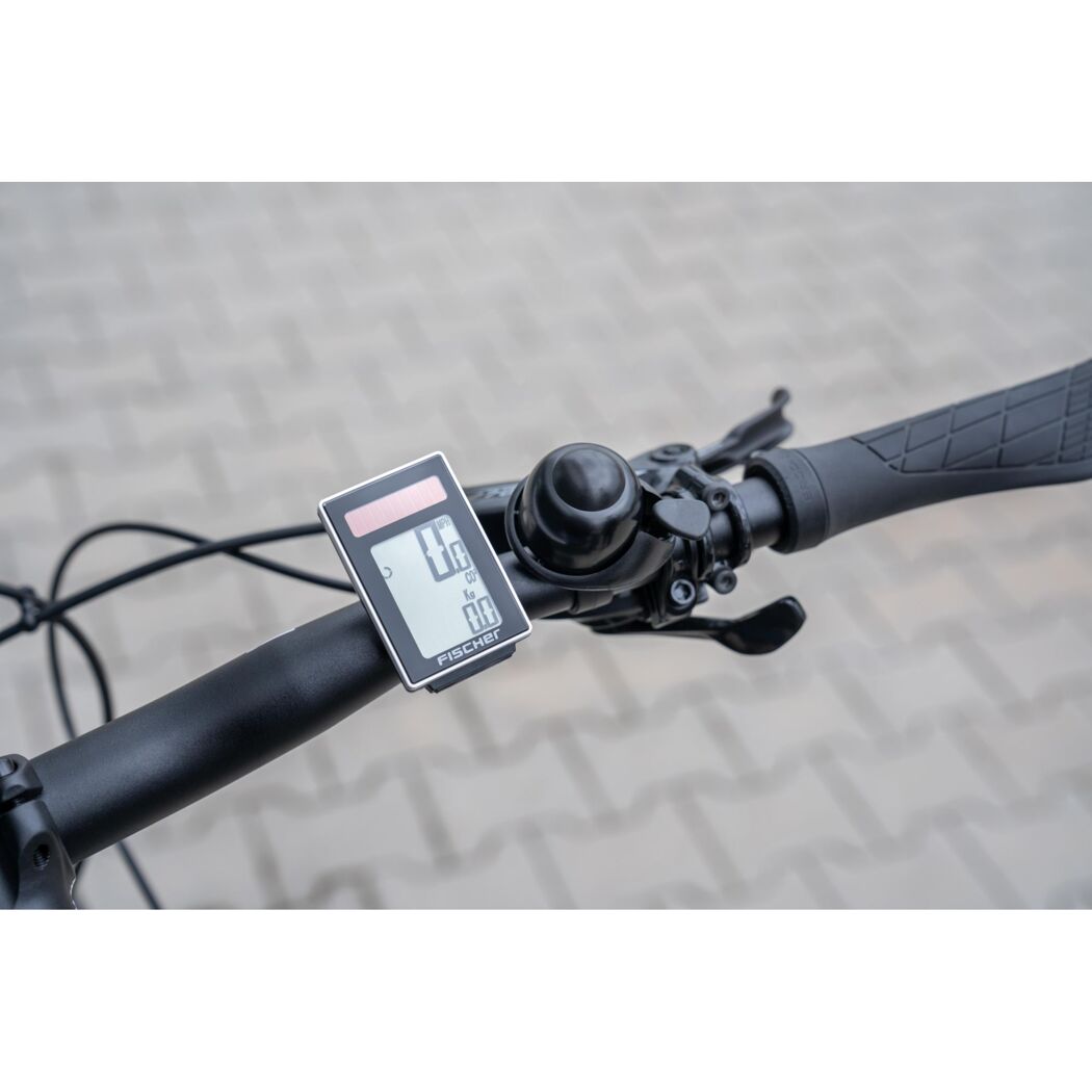 Fahrradcomputer 'Funk Solar' von FISCHER am Lenker.