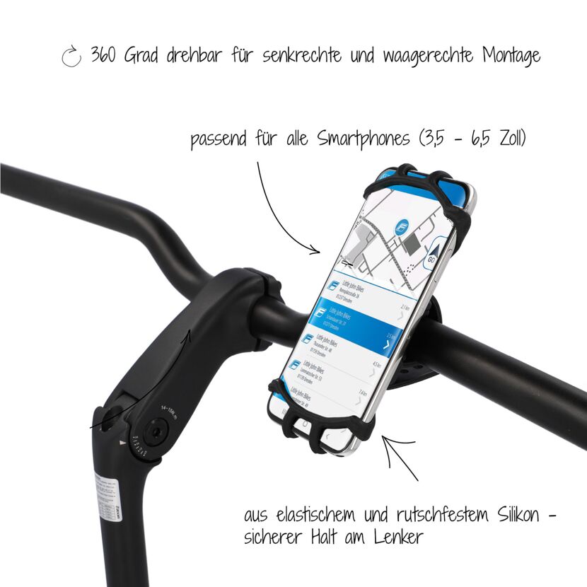 Smartphonehalter Silikon 360° L/XL