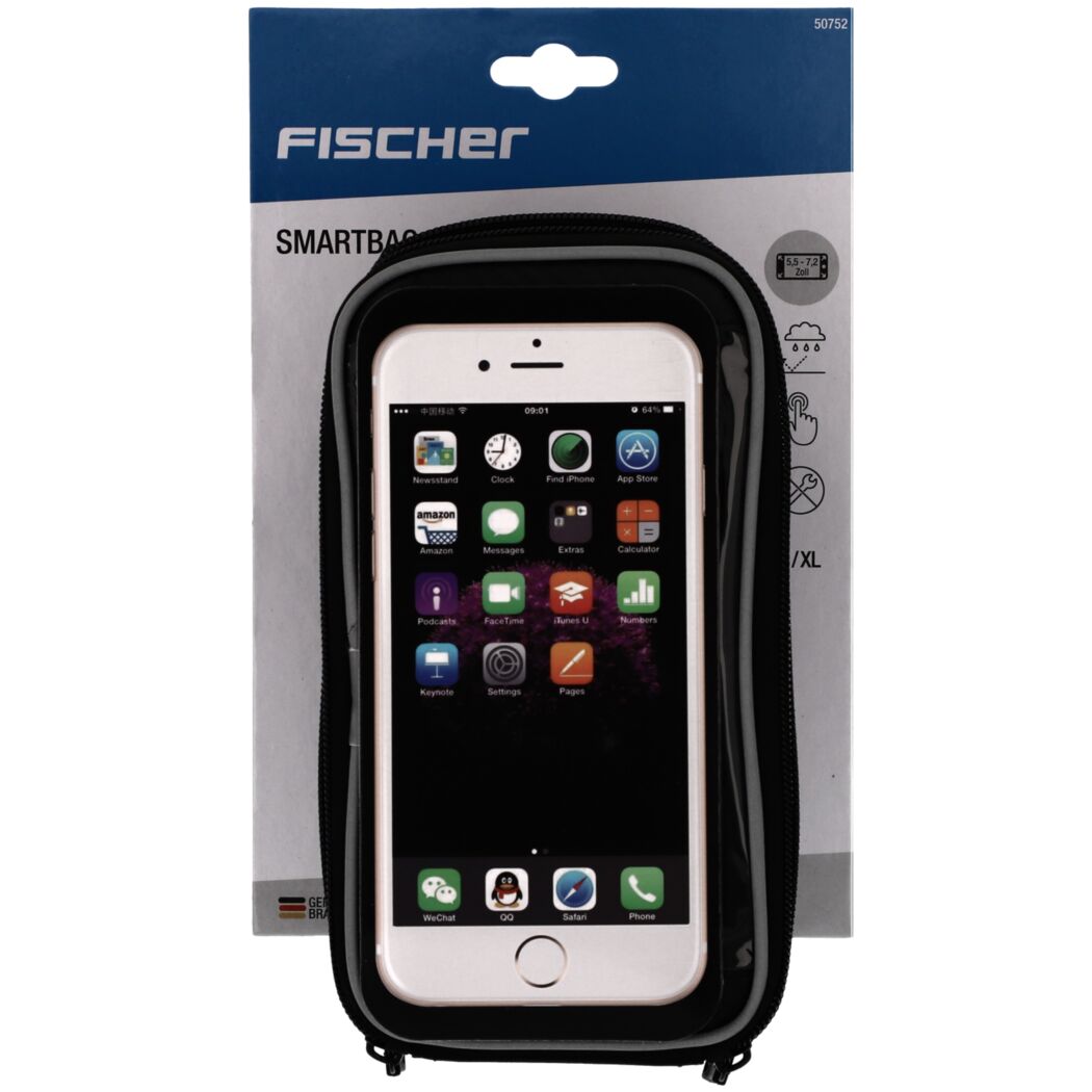 Fischer Lenkertasche mit Smartphonefach L/XL in der Verpackung