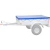 Anhänger mit blauer Flachplane