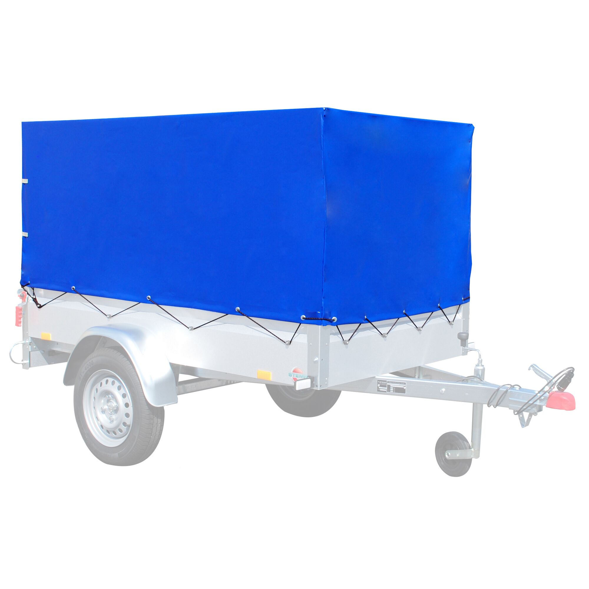 Anhänger mit blauer Plane