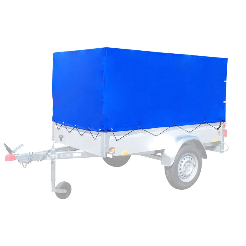 Anhänger mit blauer Plane