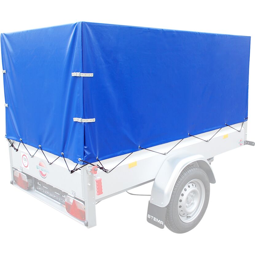 Anhänger mit blauer Plane