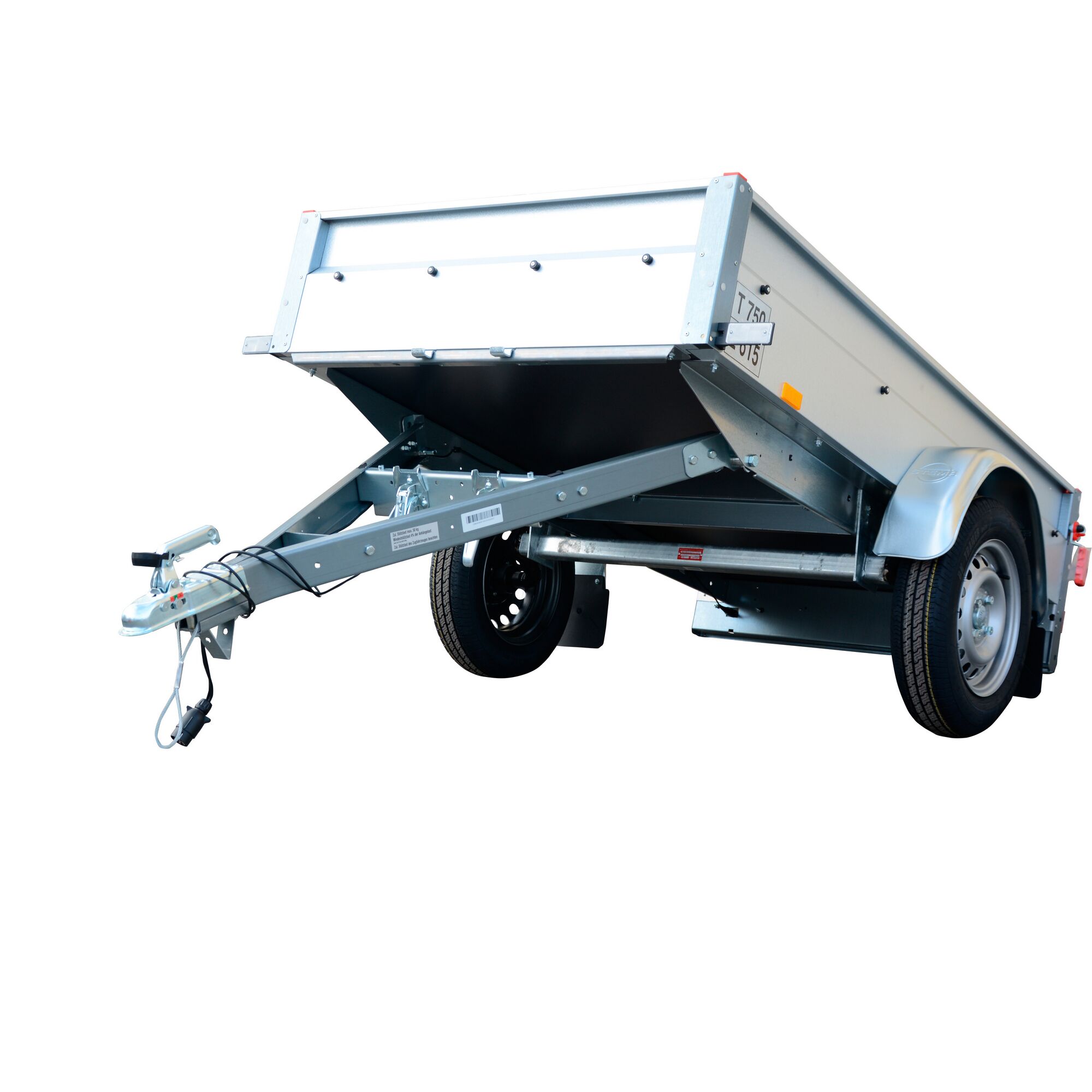 Kippbarer Anhänger für PKW mit Deichsel