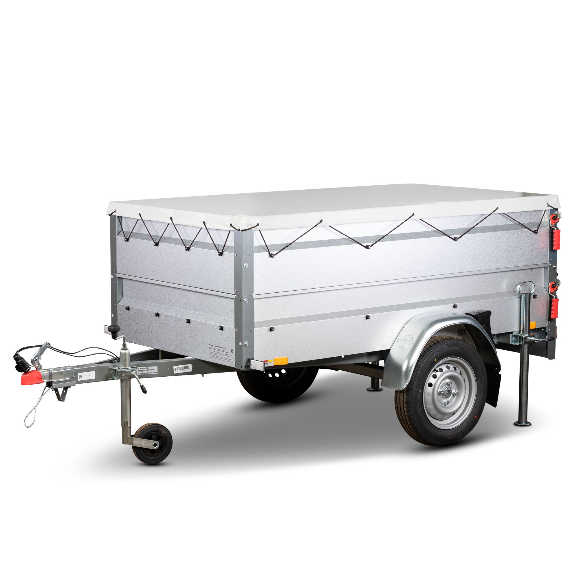 Abgedeckter Anhänger mit Stützrad