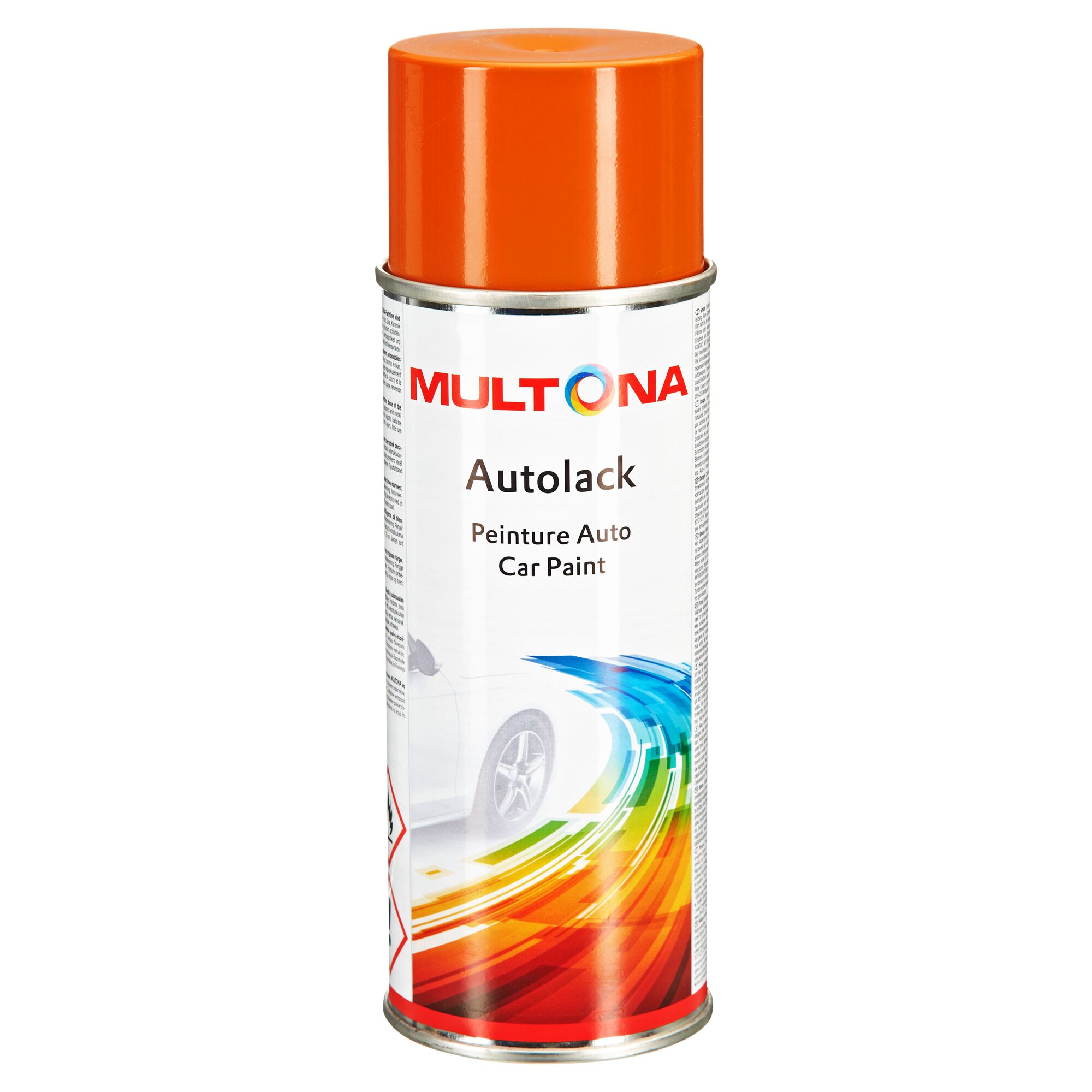 Orange Sprühdose mit Autolack