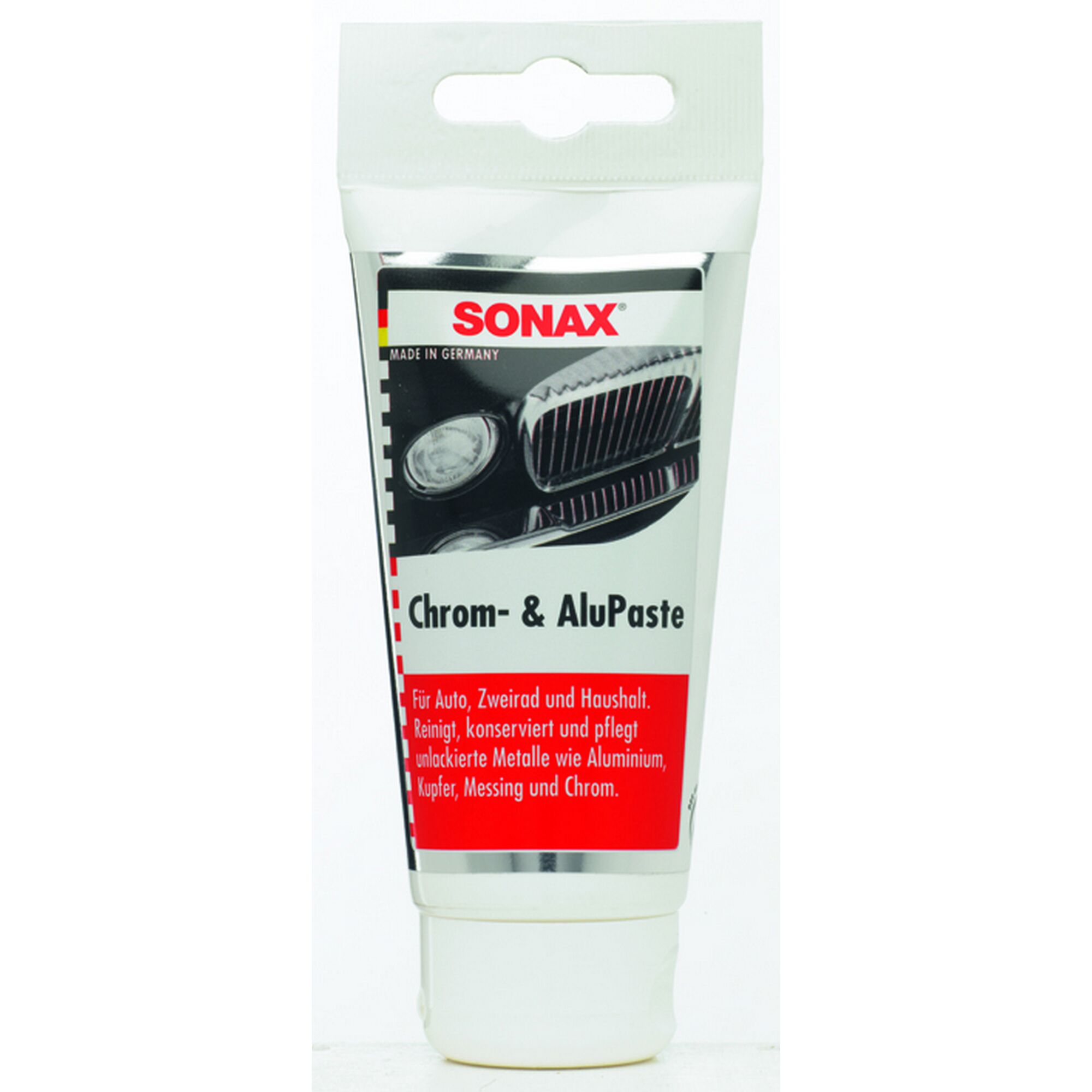 Tube mit Sonax Chrom- und Alupaste