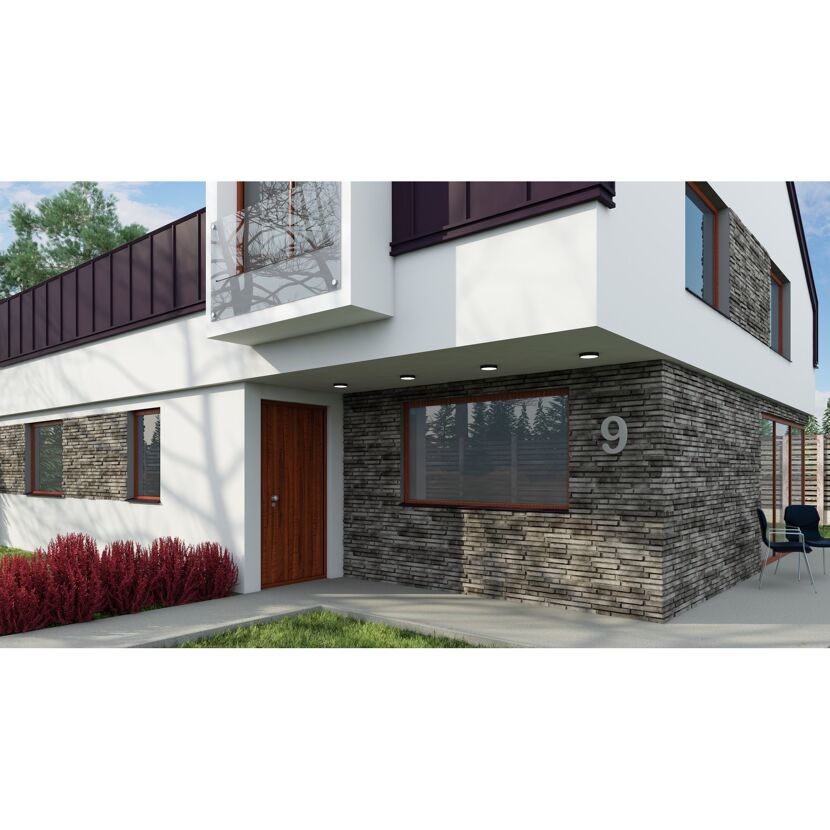 Hausfassade mit Betonriemchen Dublin graphit