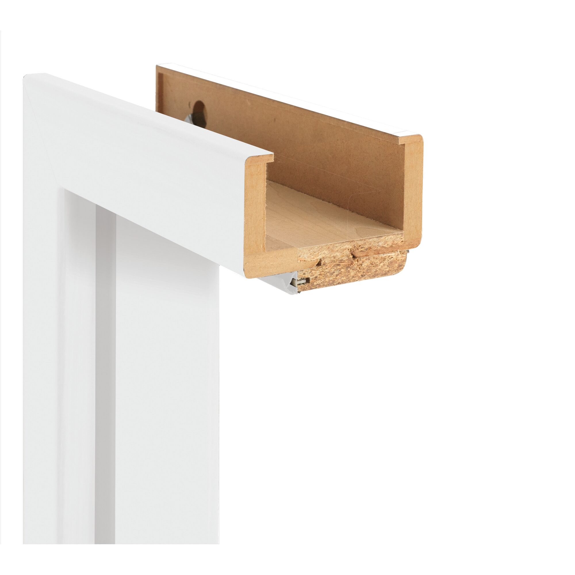 Weiße Zarge mit Holzkern