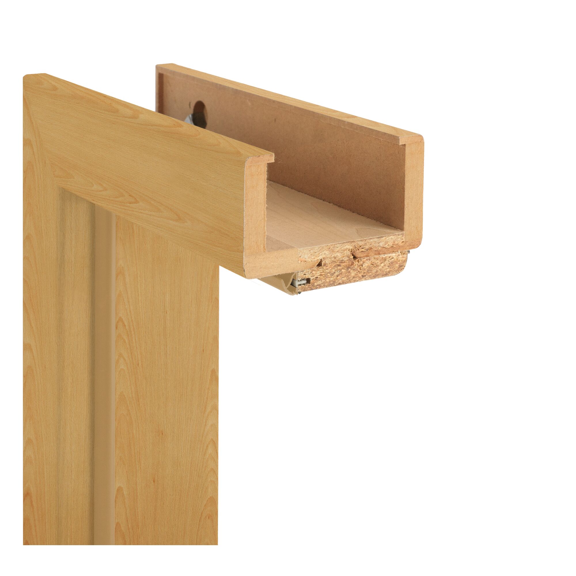 Nahaufnahme einer Türzarge aus Holz.