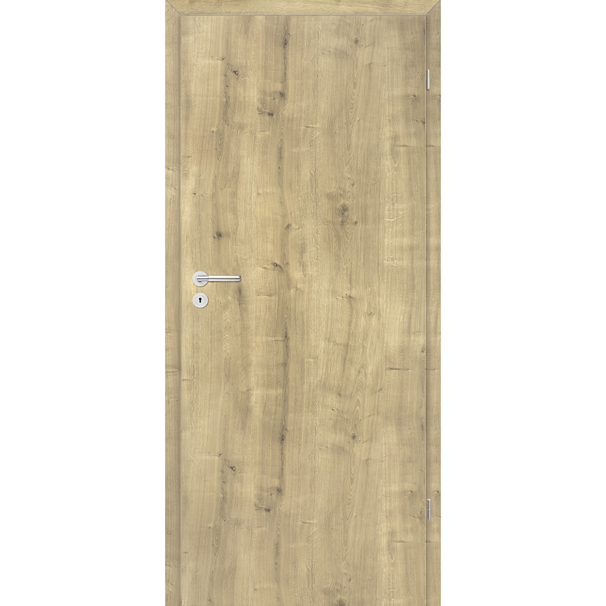 Helles Türblatt aus Holz mit Drücker