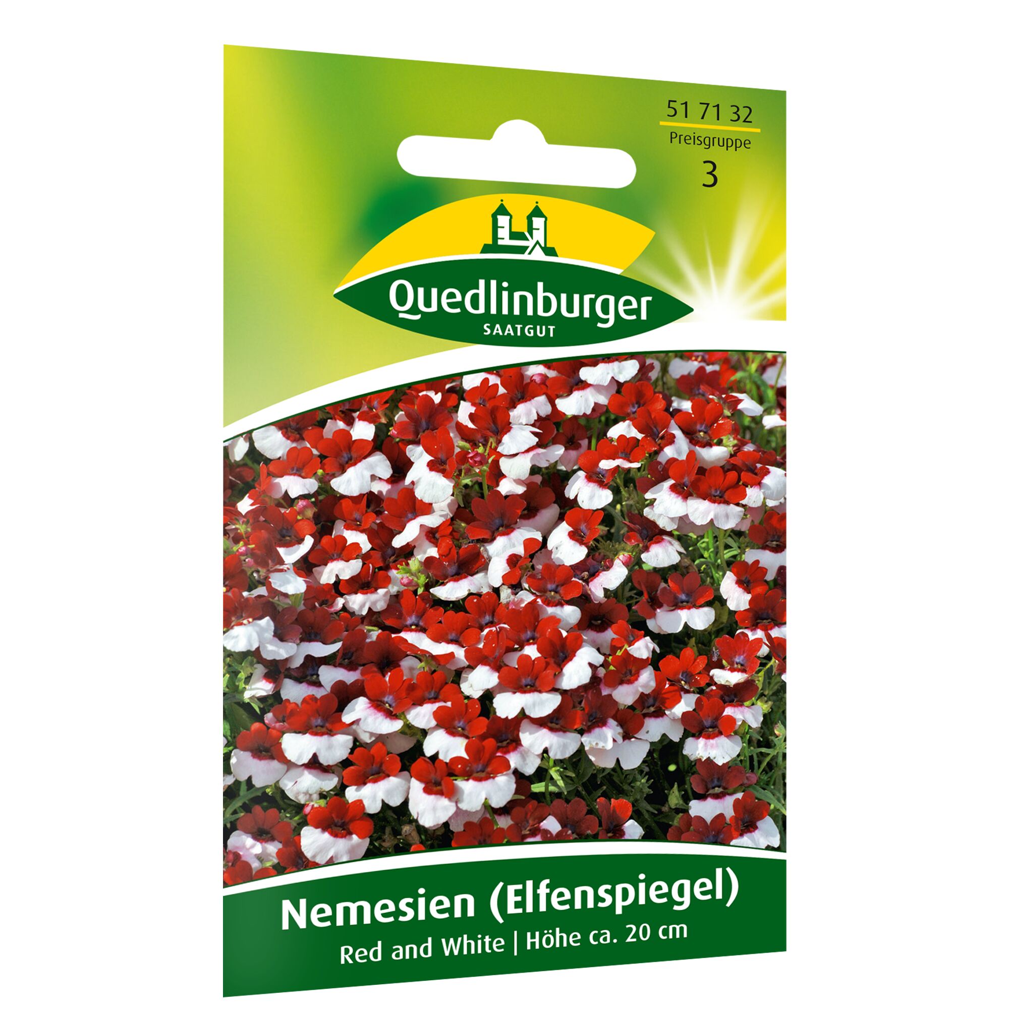 Nemesien (Elfenspiegel) rot-weiß, Höhe ca. 20 cm. Quedlinburger Saatgut.