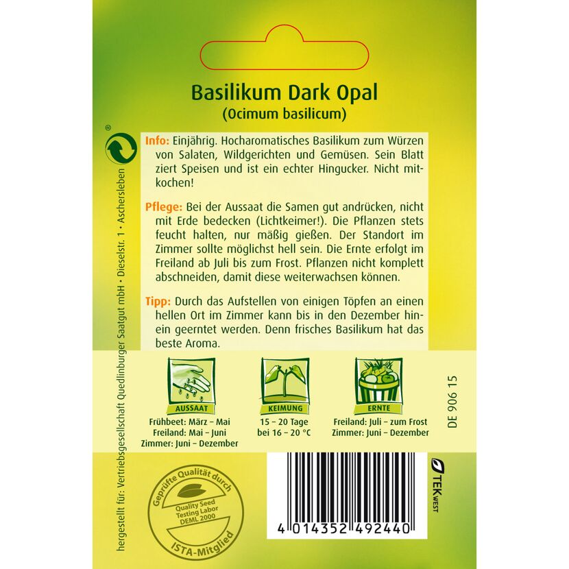Basilikum Dark Opal Samen