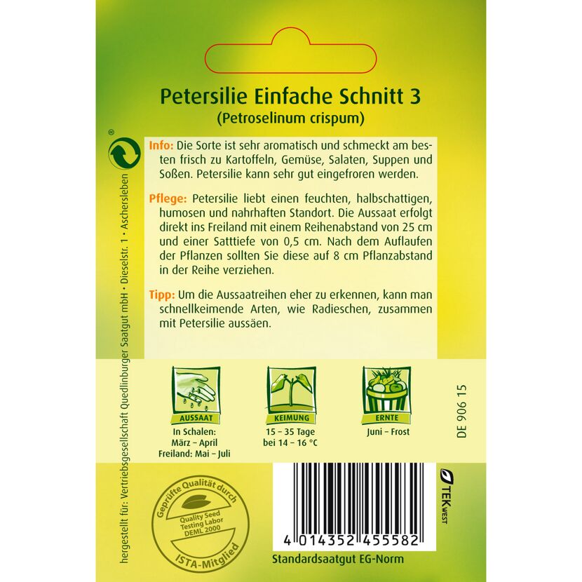 Petersilie Einfache Schnitt 3