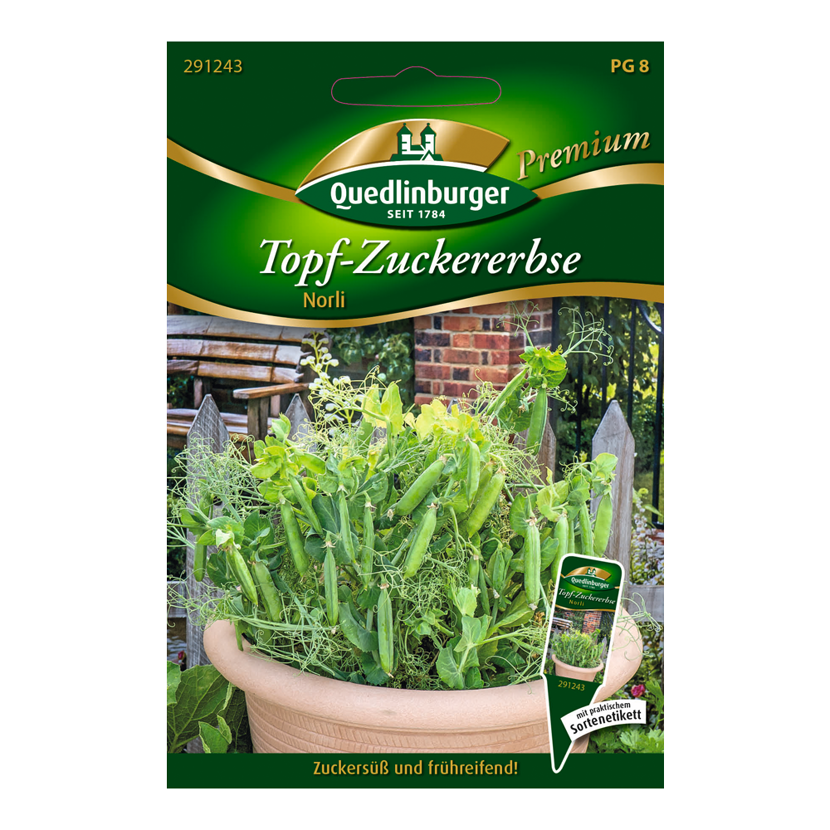 Quedlinburger Premium Topf-Zuckererbse Norli