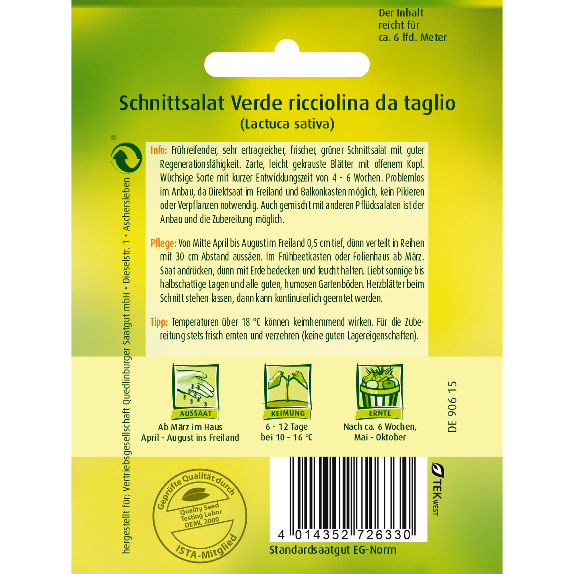 Schnittsalat 'verde ricciolina da taglio' + product picture