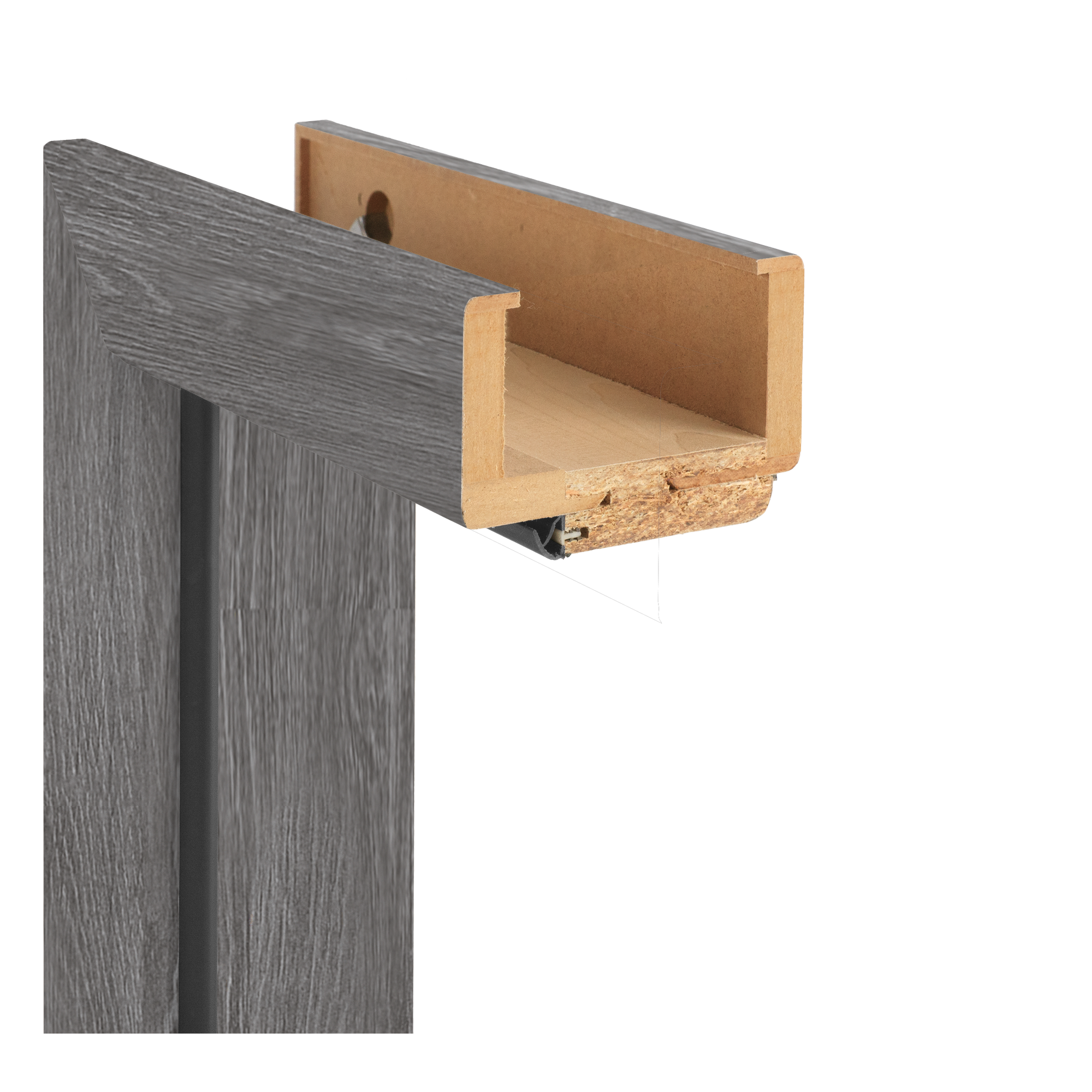 Zarge 'Natura' Grigio Eiche 198,5 x 61 x 30-32 cm, Linksanschlag