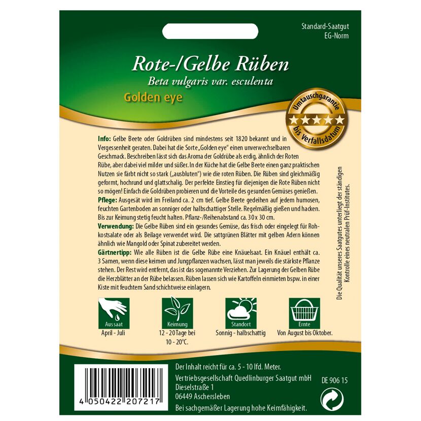 Rote-/Gelbe Rüben Golden Eye Tüte