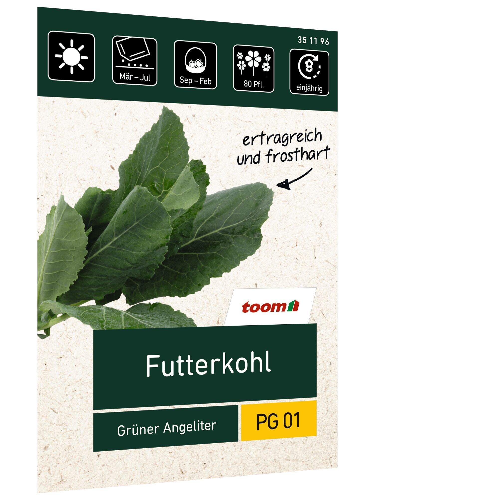 Grüner Futterkohl, ertragreich und frosthart.