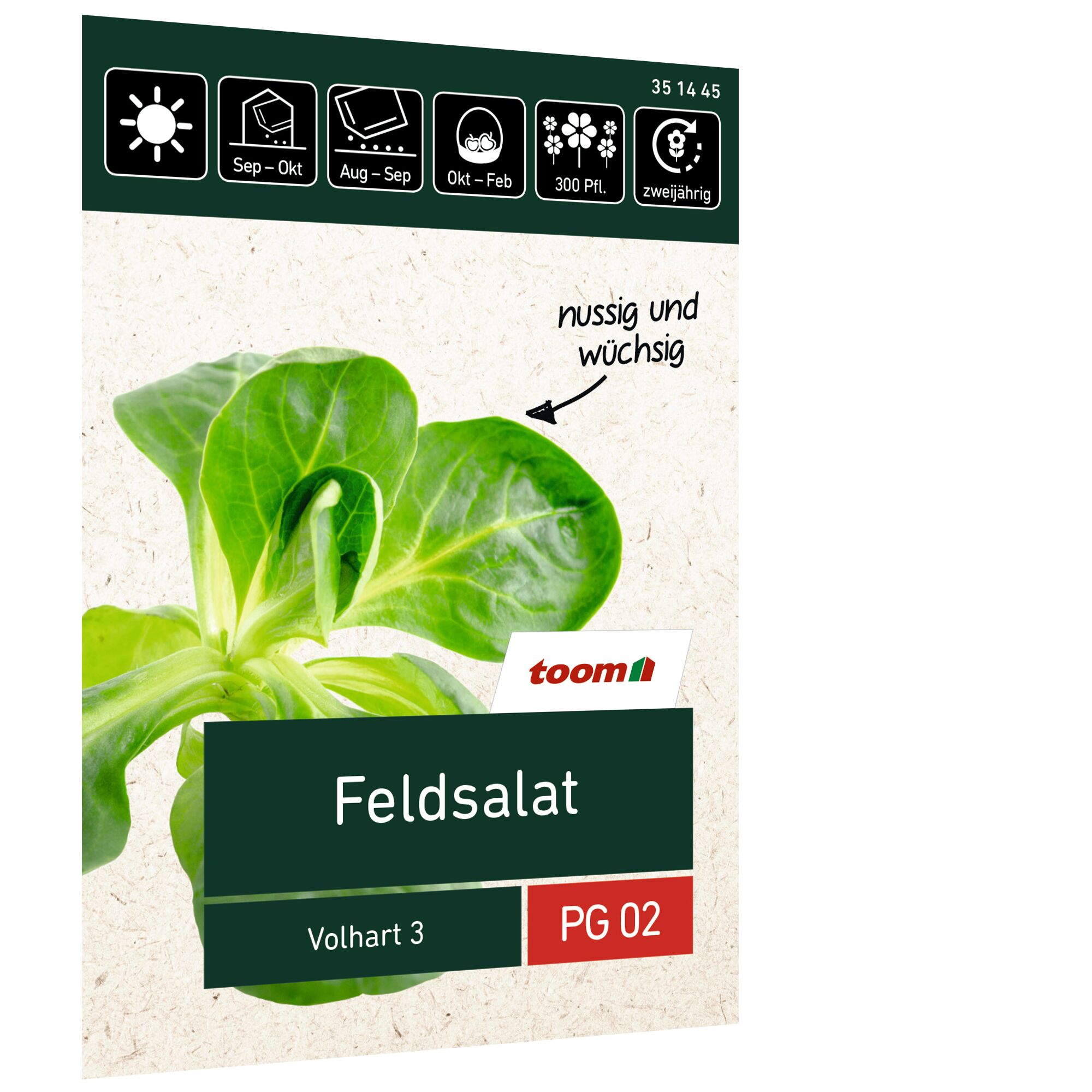 Nussiger, wüchsiger Feldsalat Volhart 3 von toom