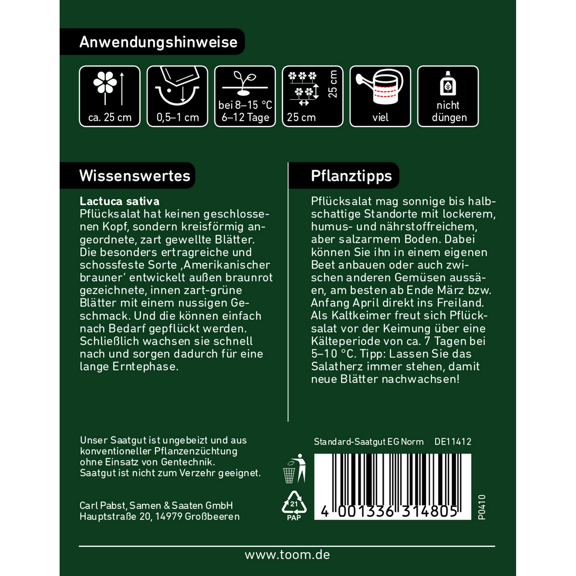 Pflücksalat 'Amerikanischer brauner' + product picture