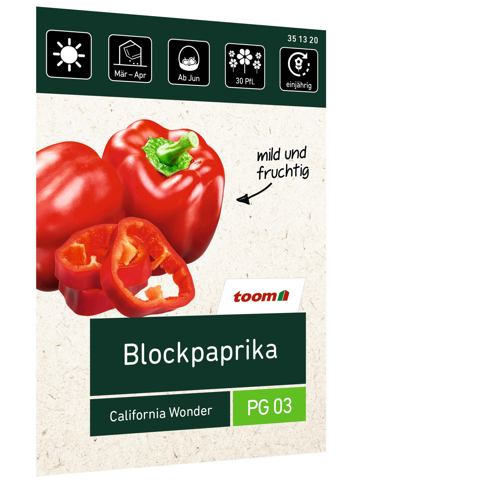 Rote Blockpaprika California Wonder von Toom