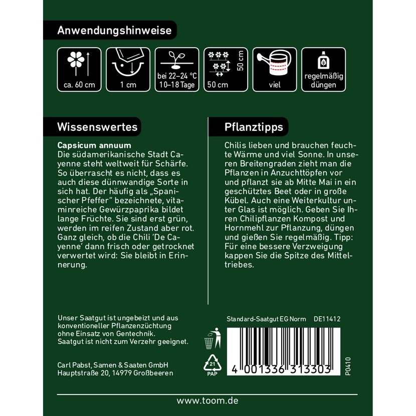 Anleitung für Paprika De Cayenne