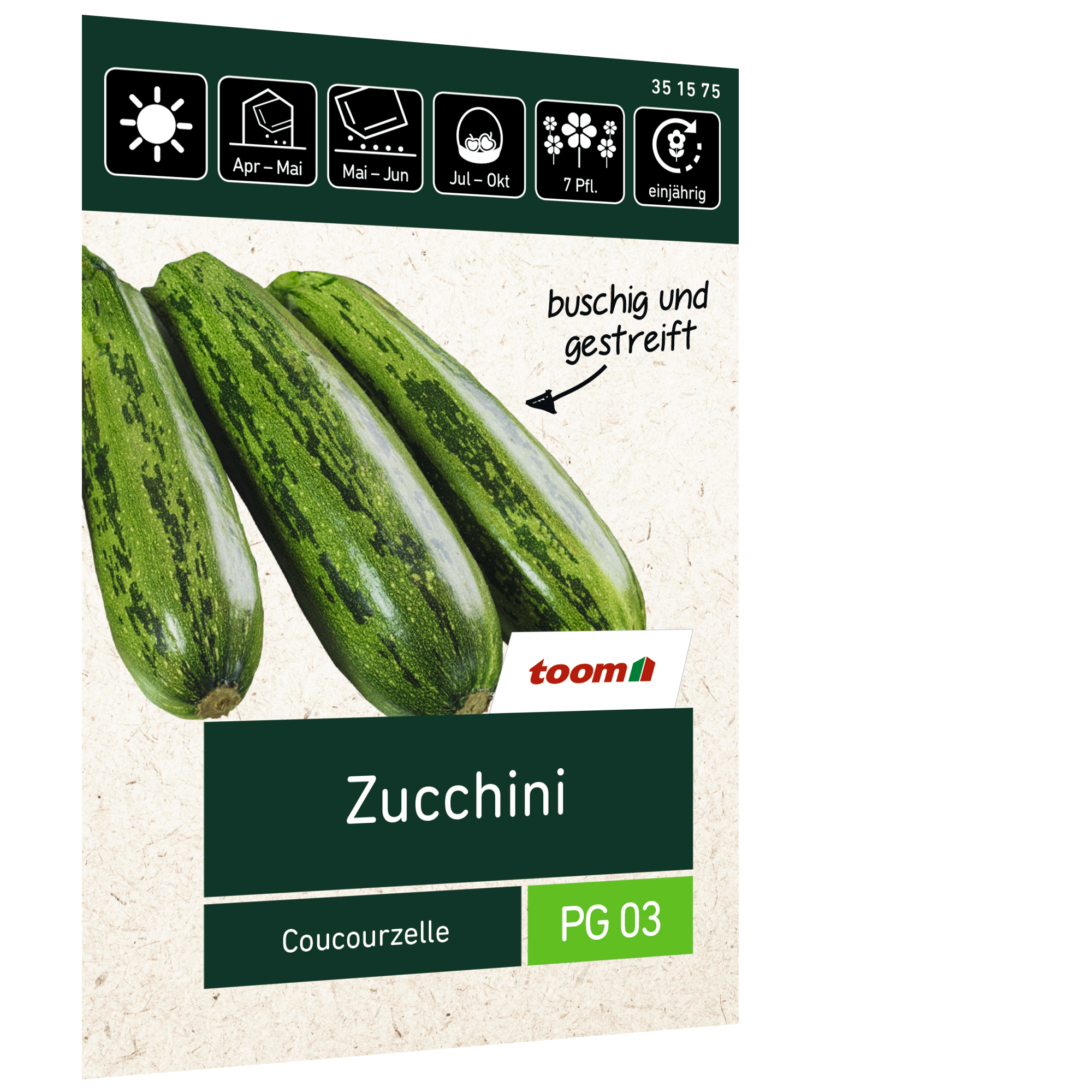 Zucchini 'Coucourzelle' + product picture