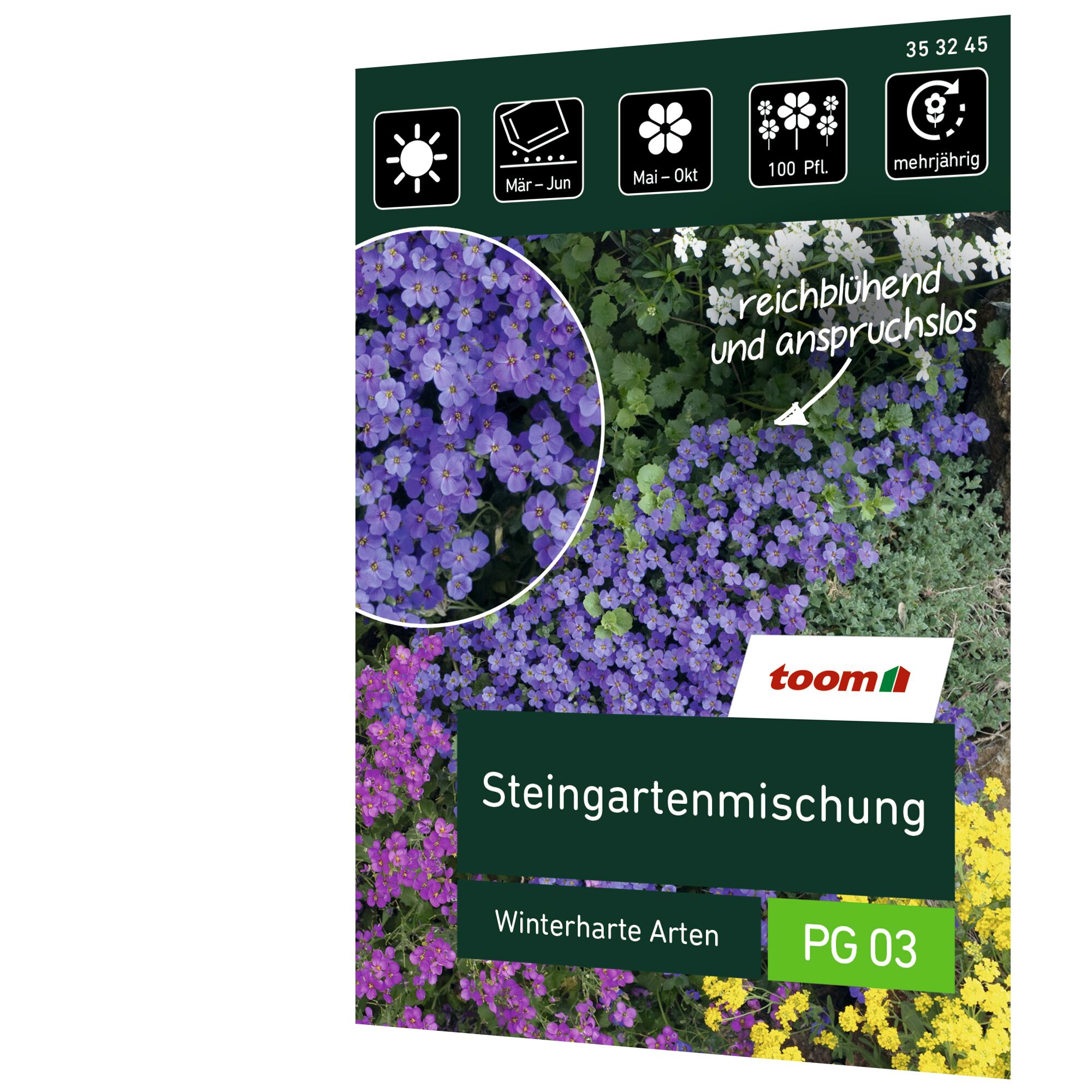 Toom Steingartenmischung, winterharte Arten, verschiedene Farben