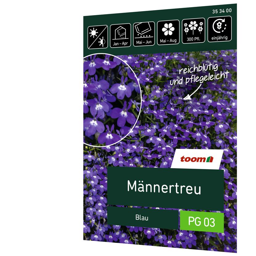 Männertreu blau, Samenpackung von toom