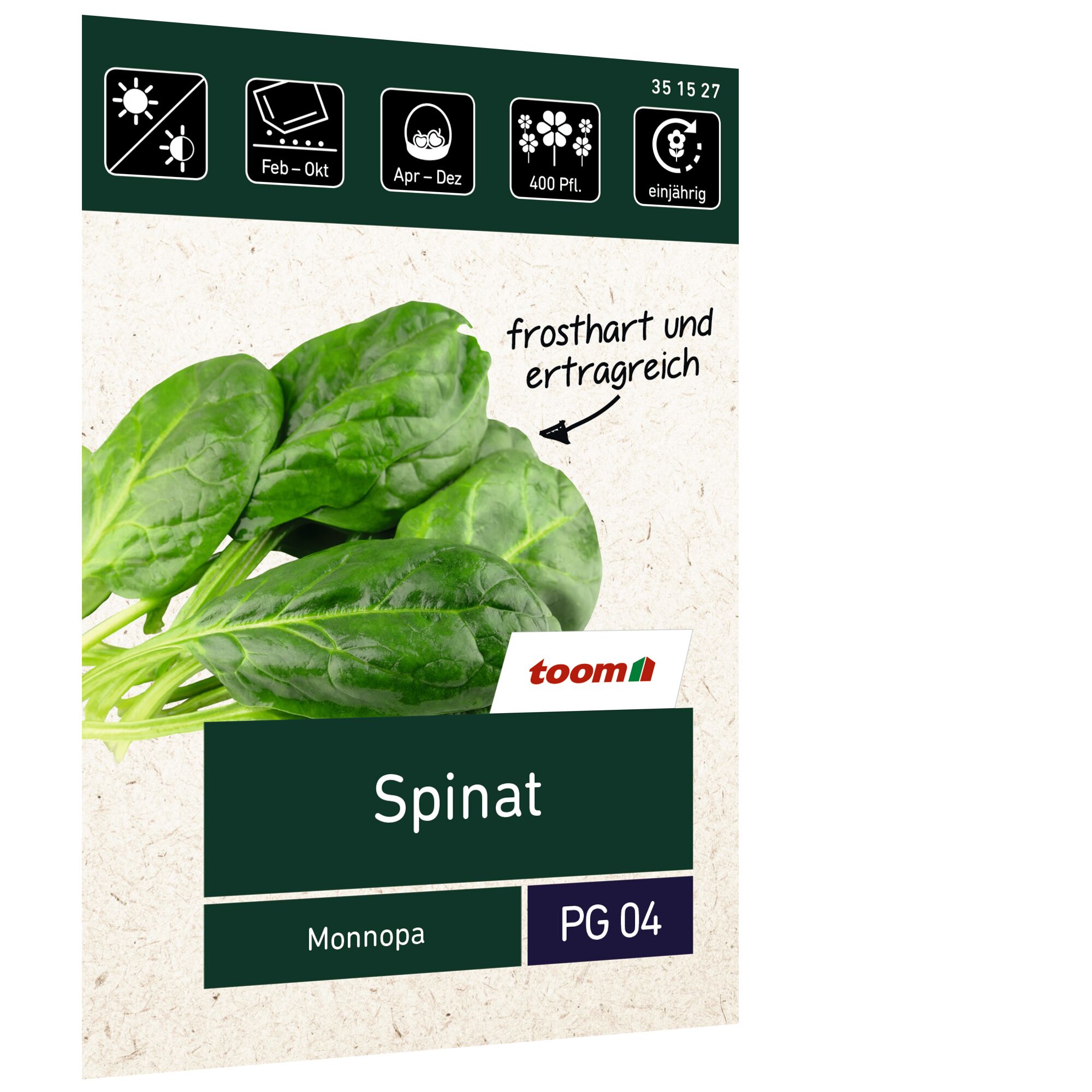 Spinat Monnopa, frosthart und ertragreich