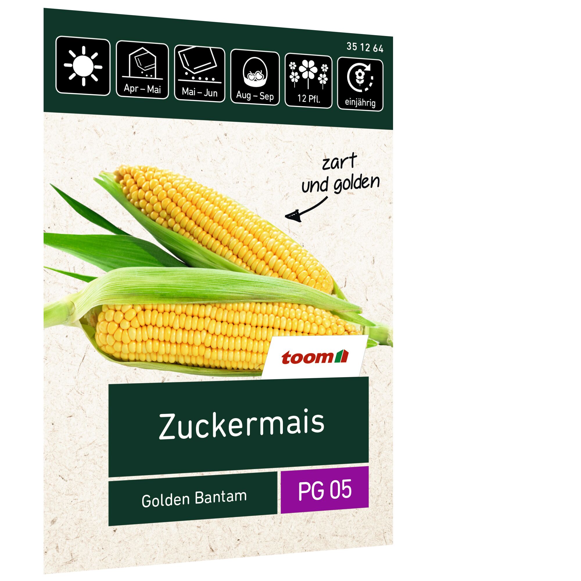 Zwei Maiskolben der Sorte Golden Bantam