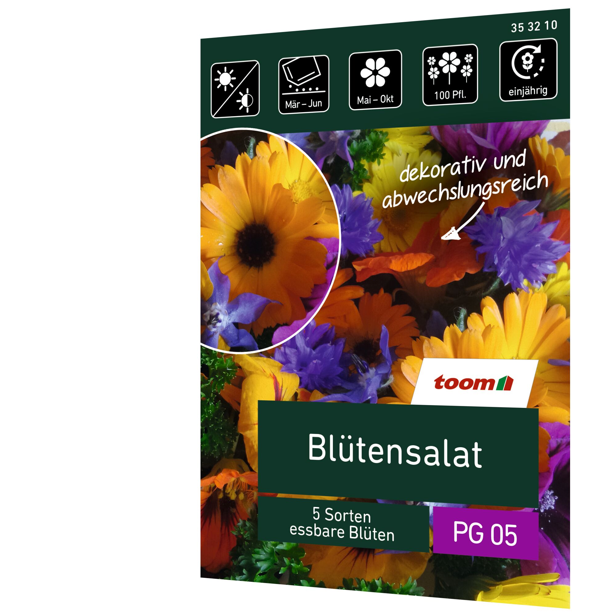 Blütensalat, 5 Sorten, essbare Blüten