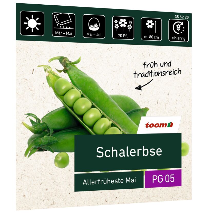 Grüne Schalerbsen in geöffneter Hülse