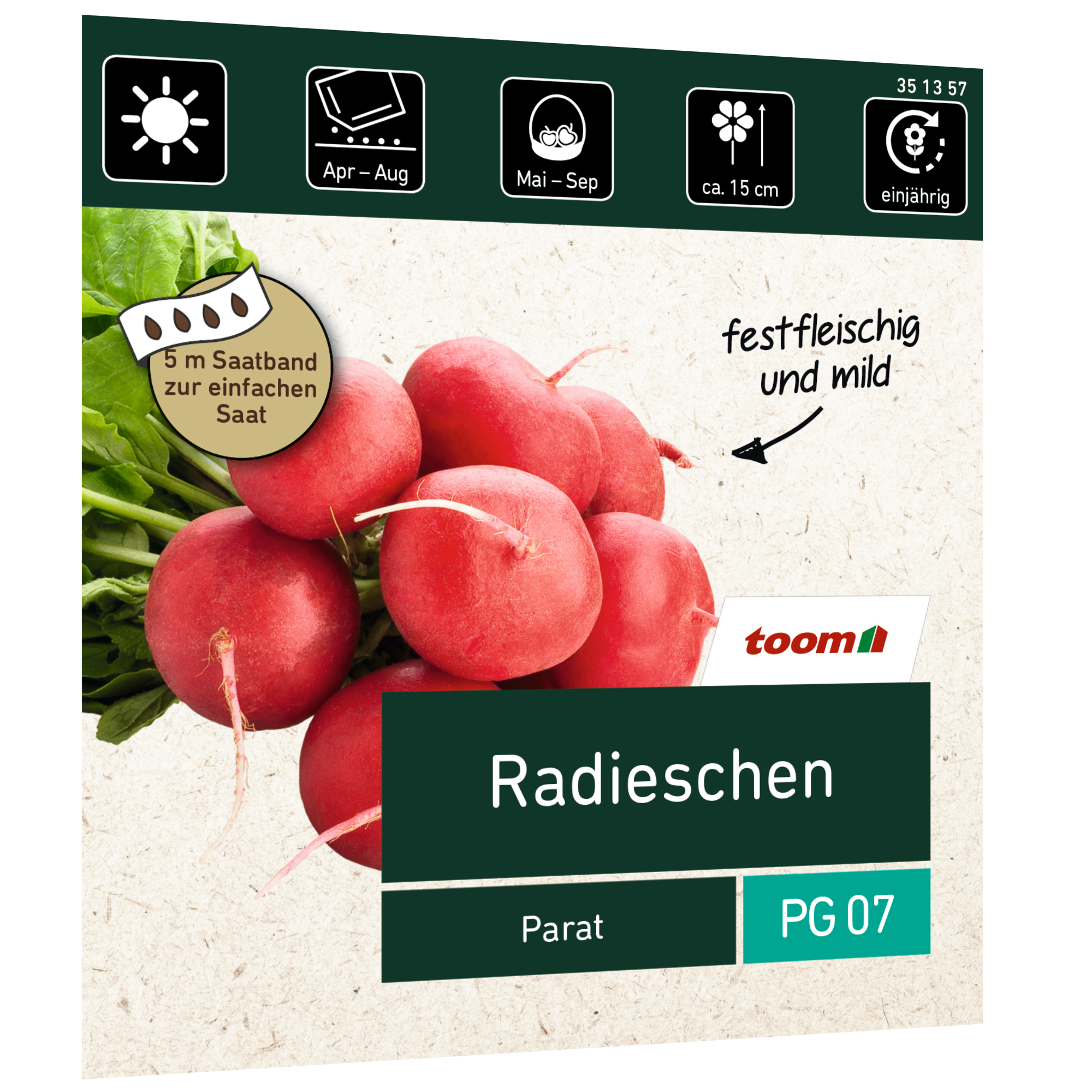 Radieschen 'Parat' Saatband 5 m + product picture