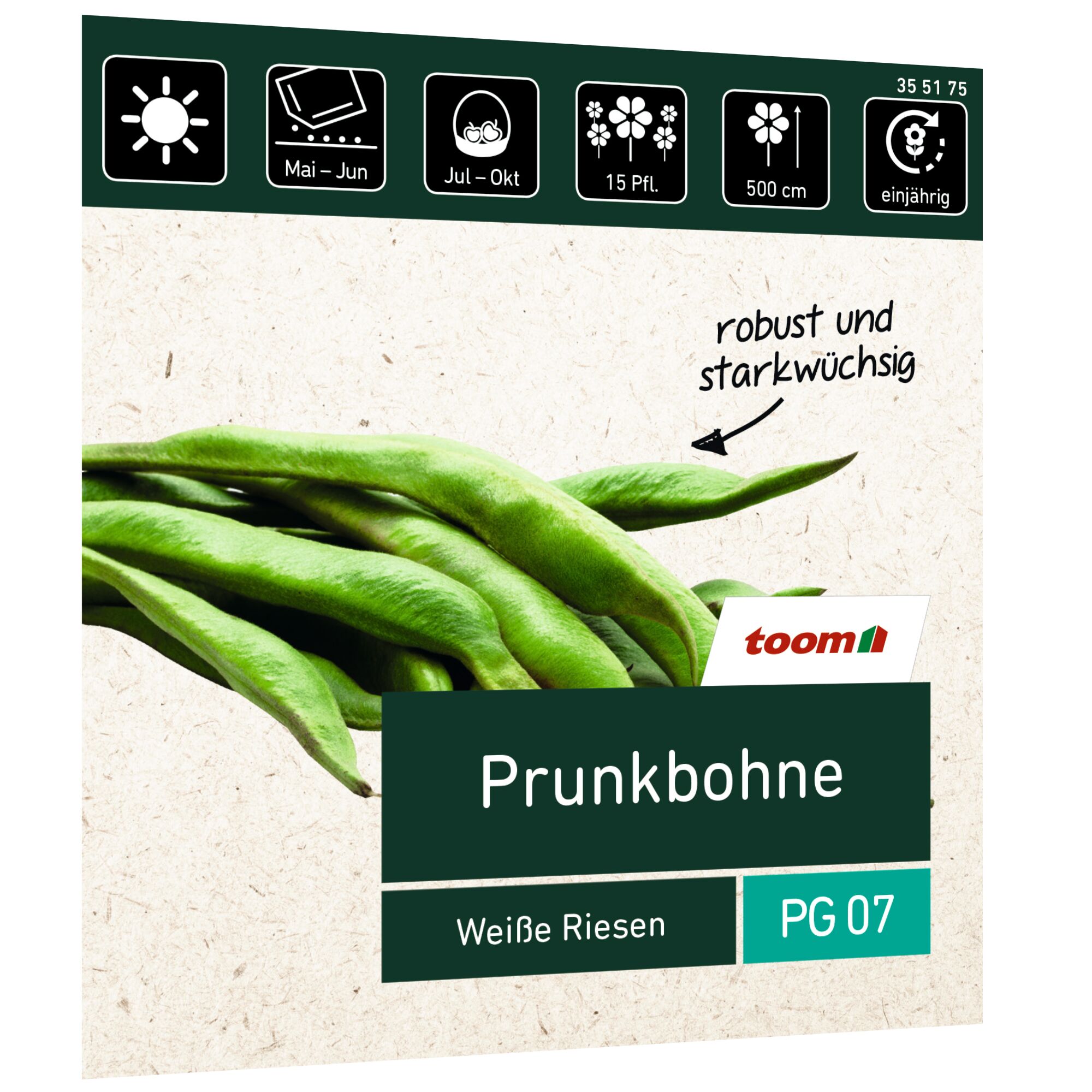 Grüne Prunkbohnen, Sorte Weiße Riesen