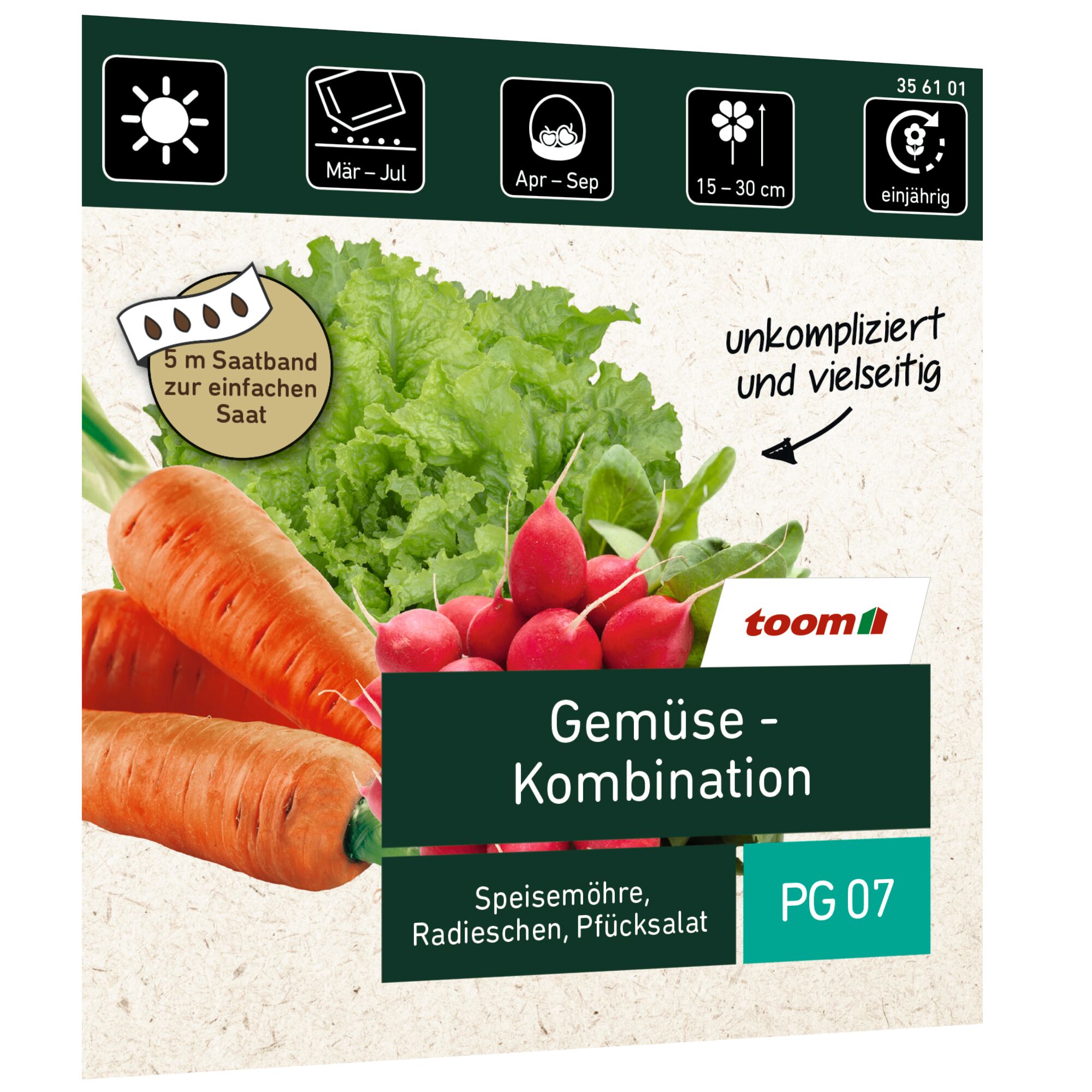 Samen für Möhren, Radieschen und Pflücksalat