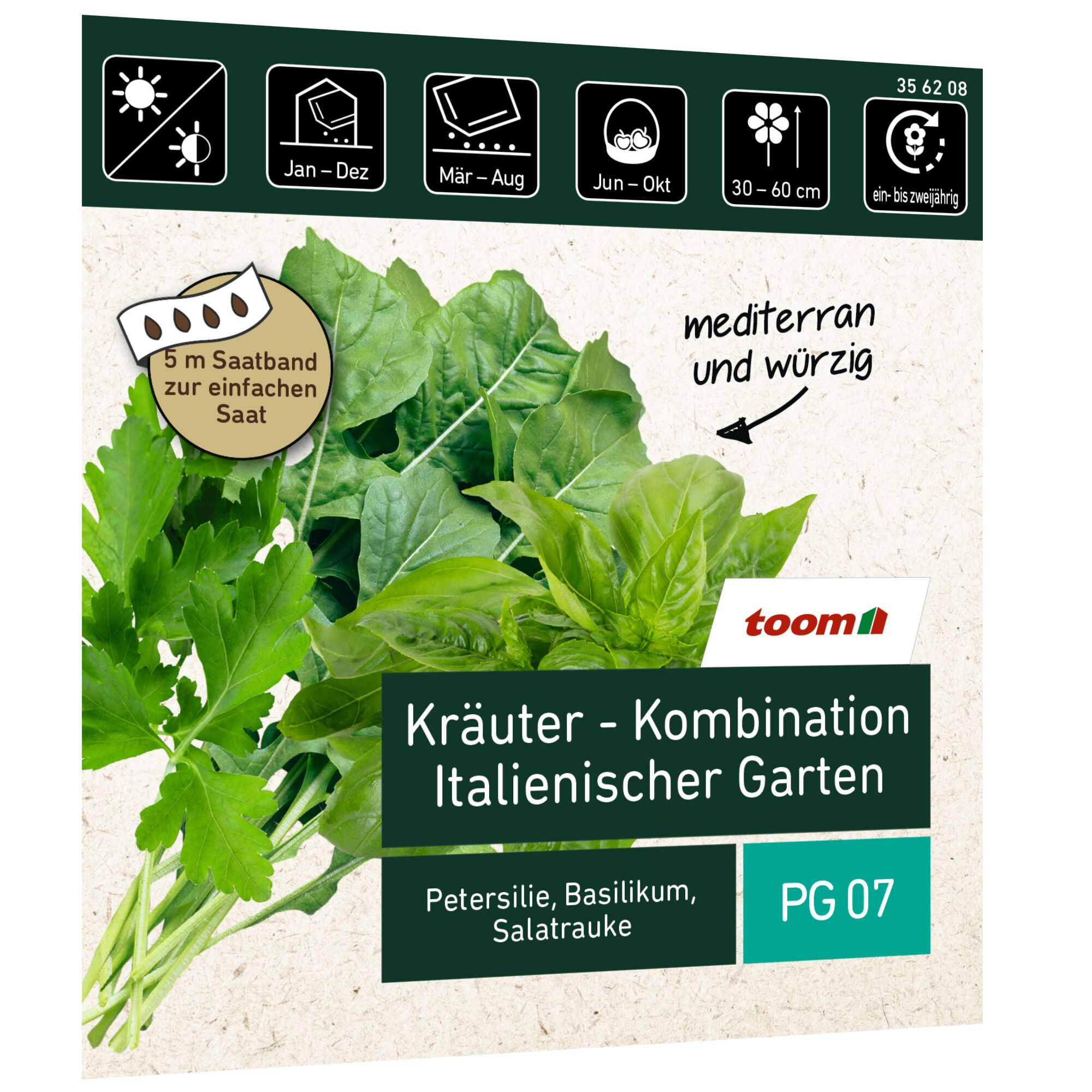 Samen für einen italienischen Kräutergarten.