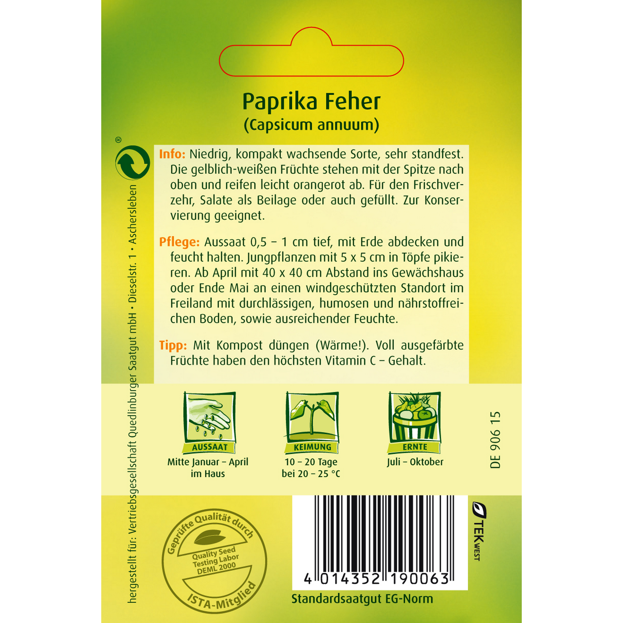 Paprika 'Feher' + product picture
