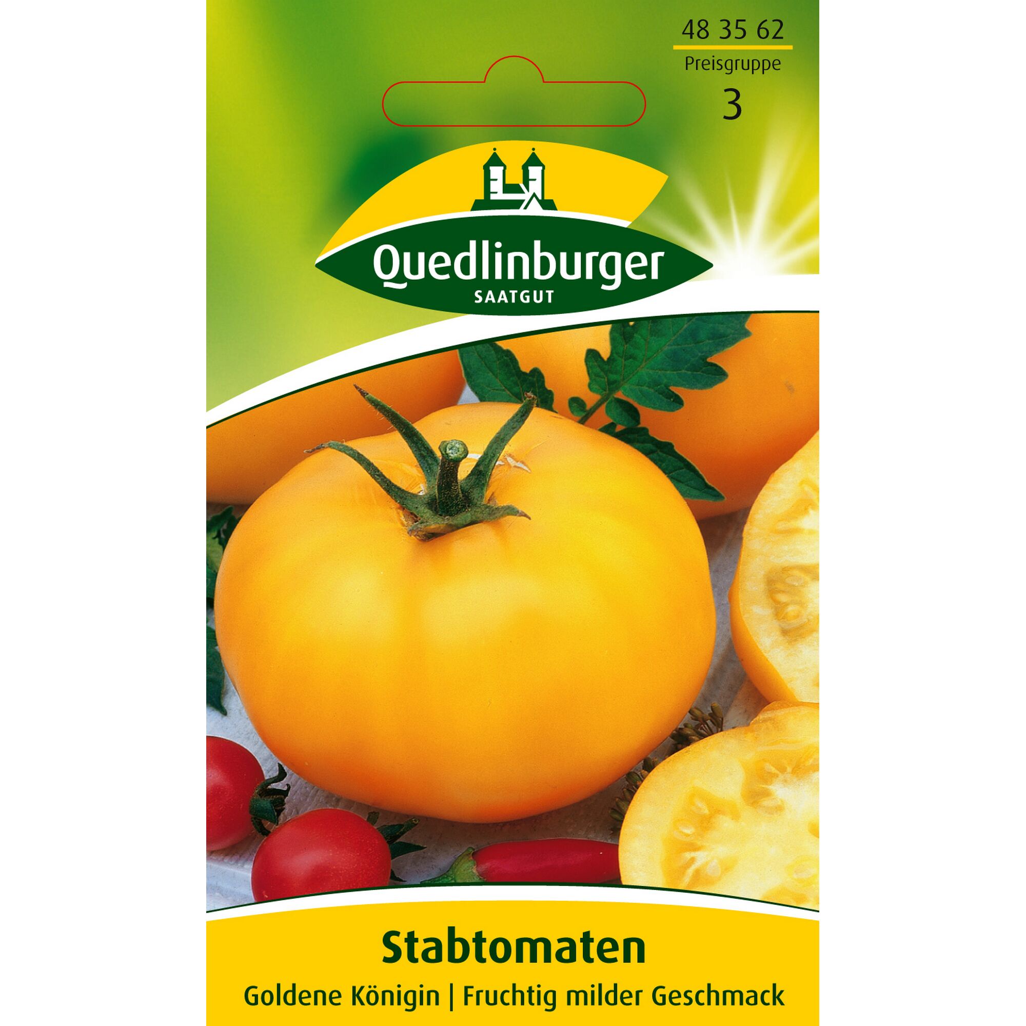 Gelbe Stabtomaten "Goldene Königin"