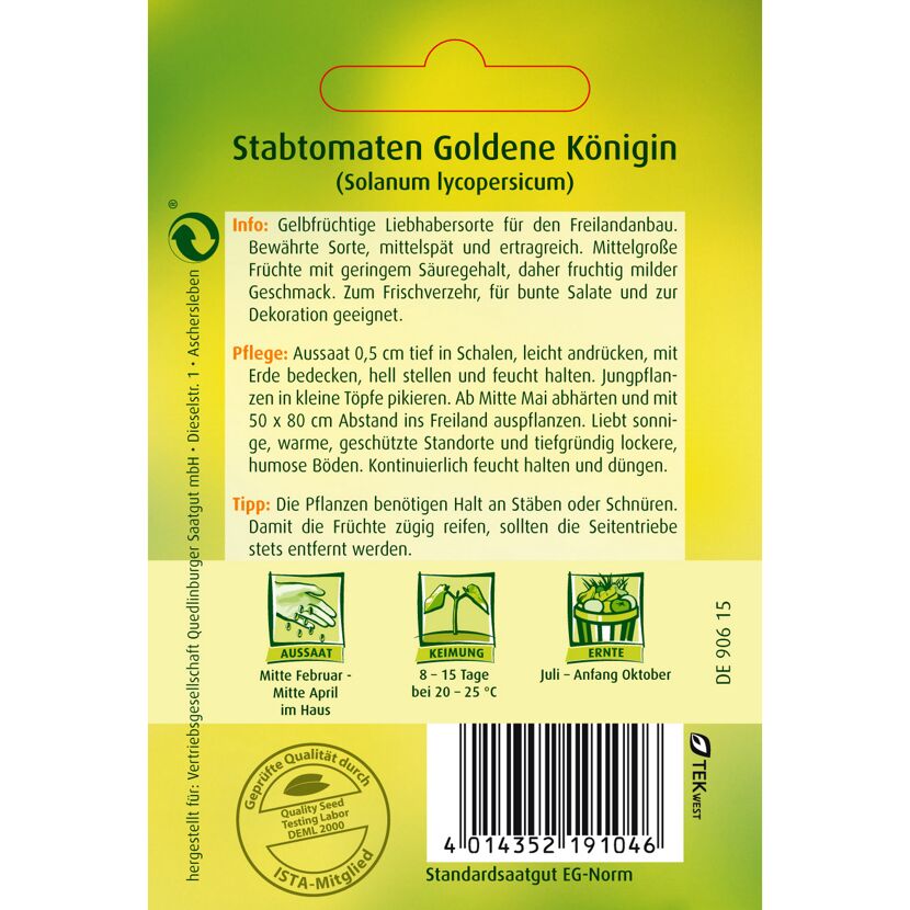 Samen der Stabtomate "Goldene Königin"
