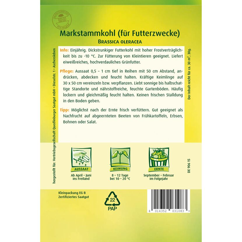 Markstammkohl für Futterzwecke