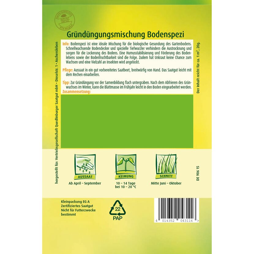 Gründüngungsmischung 'Bodenspezi'