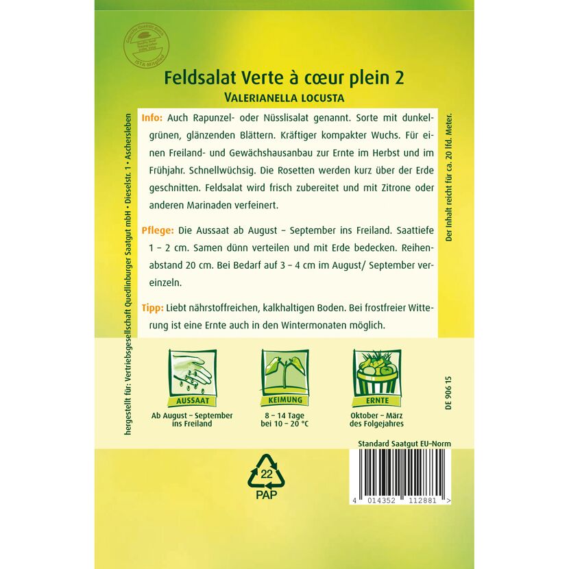 Feldsalat 'Verte à coeur plein 2'