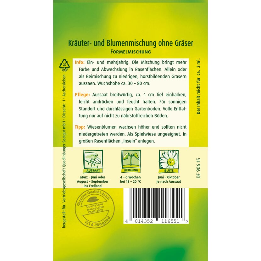 Kräuter- und Blumenmischung ohne Gräser