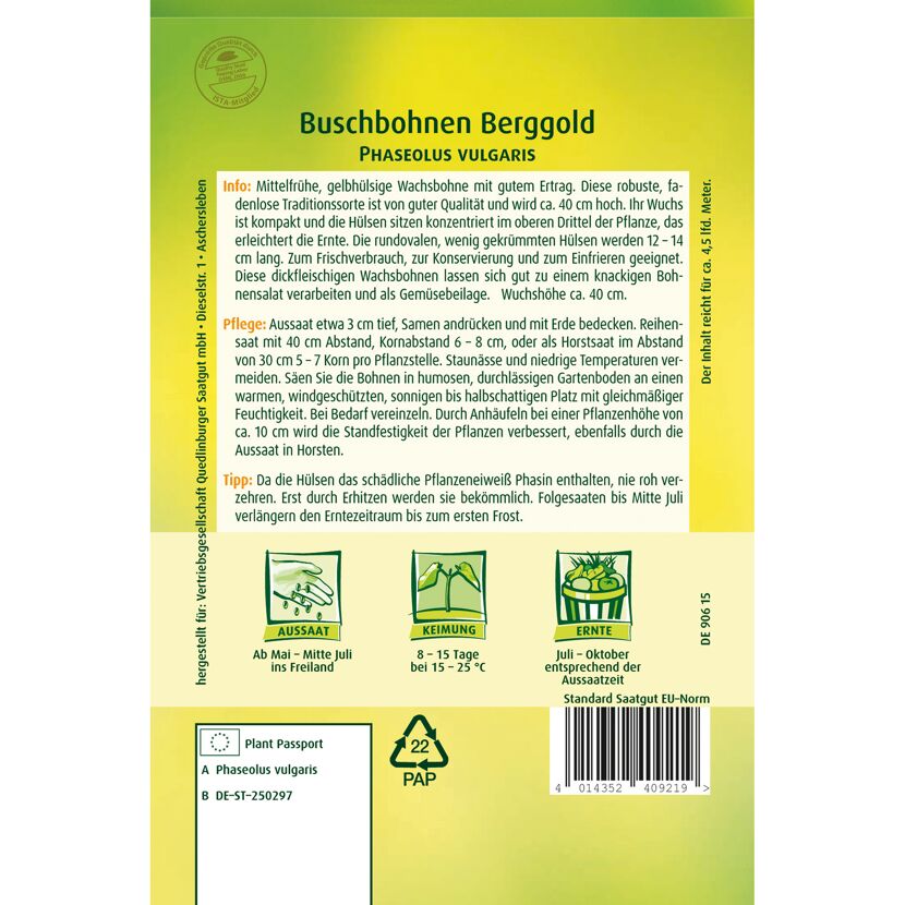 Buschbohnen 'Berggold'