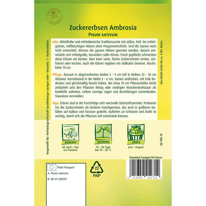Zuckererbsen 'Ambrosia'