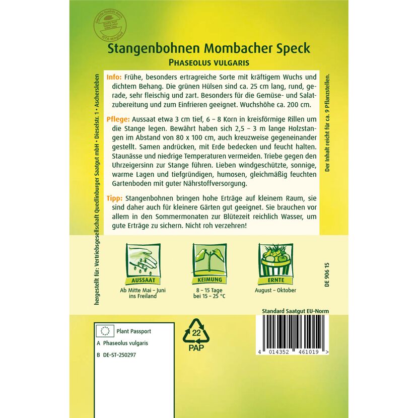 Stangenbohnen 'Mombacher Speck'