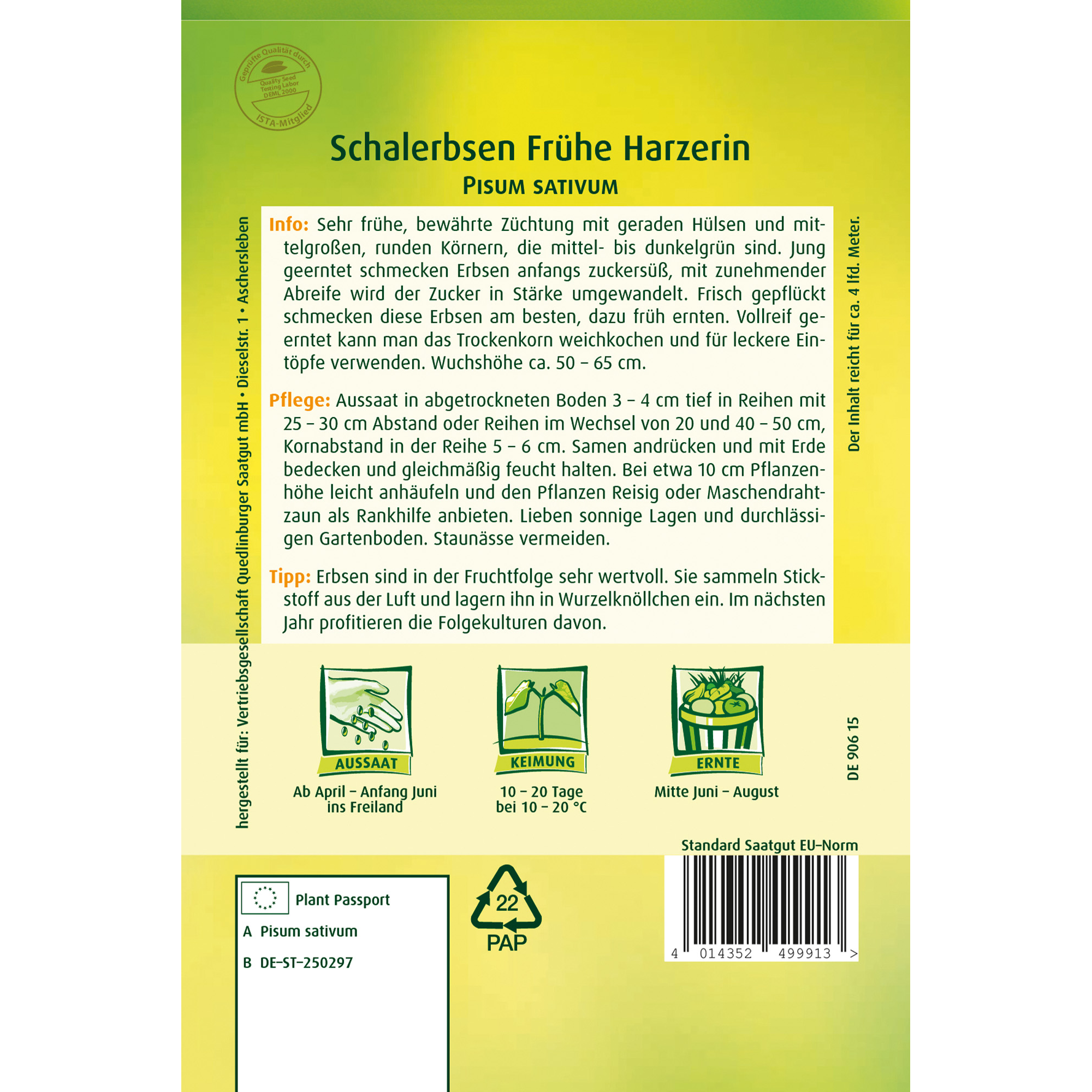 Schalerbsen 'Frühe Harzerin'